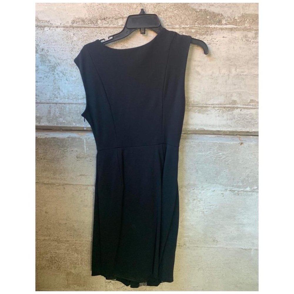 33. Eva Franco Elegant Formal Black and Gray Midi Dress - Picture 2 of 2